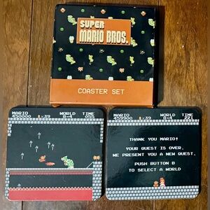 VINTAGE SUPER MARIO BROS. COASTER SET~NEW